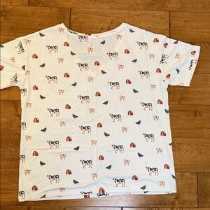 Kyte Baby Adult Relaxed Fit V-Neck in Farm